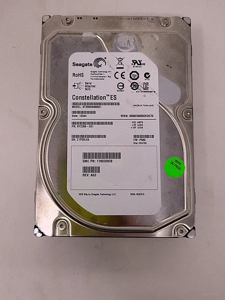 SEAGATE ST2000NM0001 9YZ268-031 Hard Drive 2TB 3.5" SAS